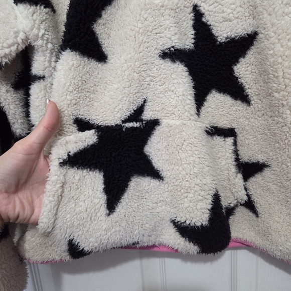 The Children's Place Girl Star Print Sherpa Half Zip Pullover Tan Sweater Sz XXL - Picture 5 of 9